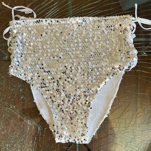 Silver sequin high waisted rave bottoms